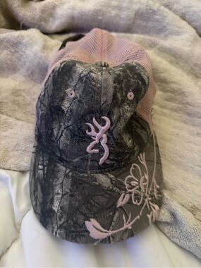 Browning Gray Camo Cap with Pink Accents